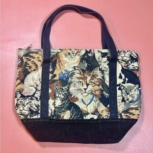 Vintage Cat Tapestry Tote Bag purse